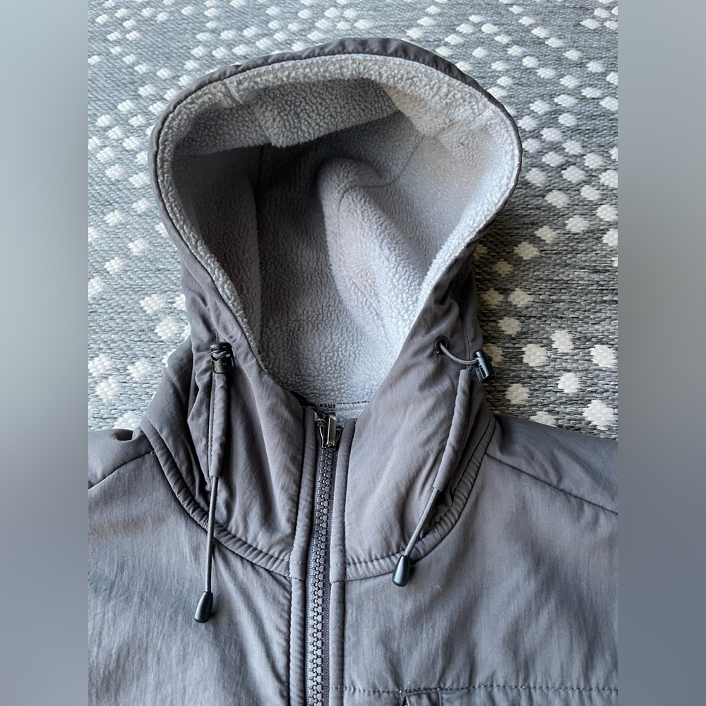 The North Face Hooded Polartec Fleece Jacket Coat Womens SMALL Grey Gray - Picture 5 of 16